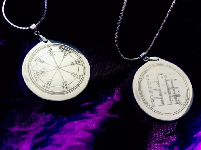 Ultimate Pentacle of The Moon for Unlocking Opportunities 30mm Double- Sided Sterling Silver Talisman